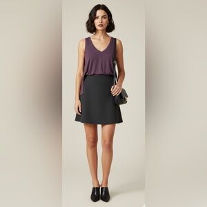BABATON DEEP PURPLE VNECK TANK